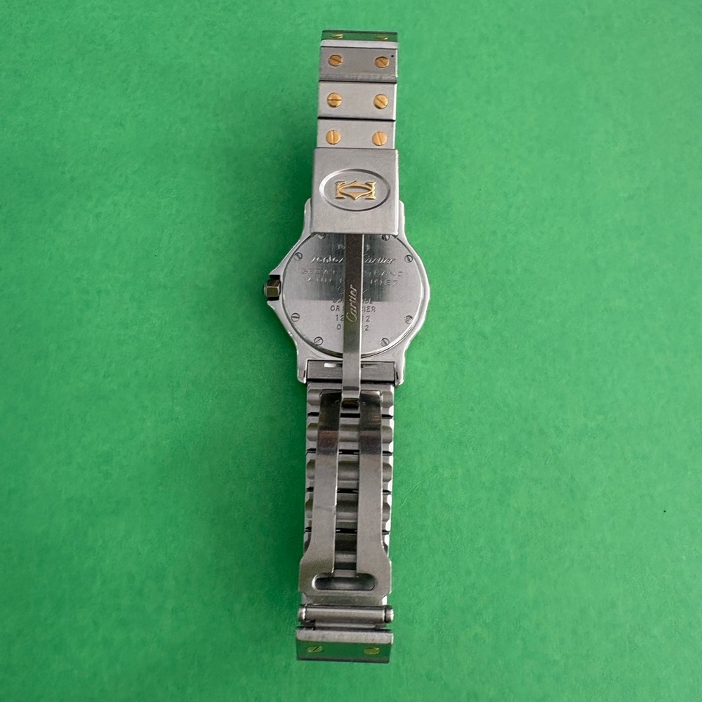 Mint Condition Cartier Steel and Gold unisex wristwatch